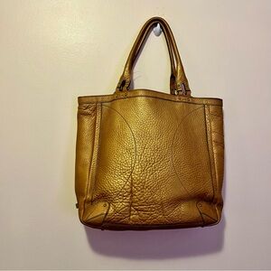 Vintage pre-loved Cole Haan Gold Leather Tote Bag Shoulder Bag early 2000s